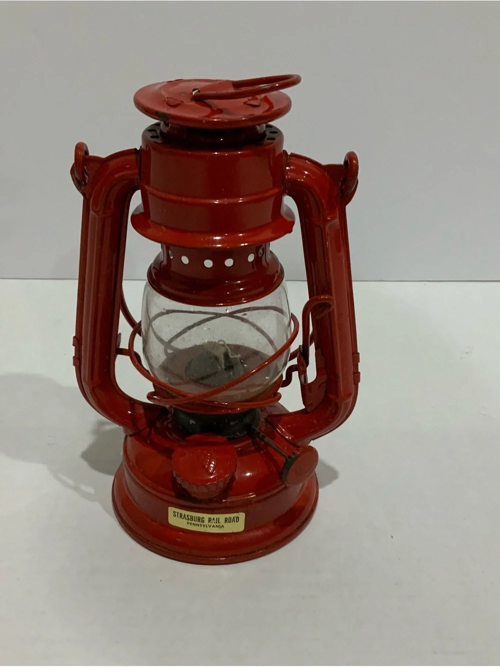Vintage Winged Wheel No.350 RED Kerosene Hurricane Lantern